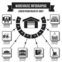 Warehouse infographic concept, simple style vector