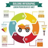 Building infographic concept, flat style vector