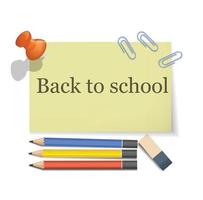 Back to school tool concept background, realistic style vector