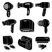 conjunto de iconos de secador, estilo simple vector