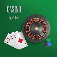 Fondo de concepto de mejor apuesta de ruleta de casino, estilo realista vector