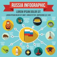 Russia infographic elements, flat style vector