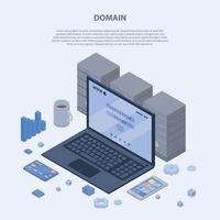 Domain concept banner, isometric style vector