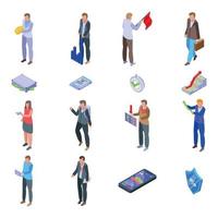 Shareholder Icons Set, Isometric Style