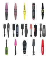 Mascara icons set, isometric style vector