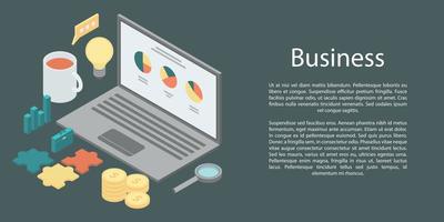 Modern business concept banner, isometric style vector