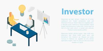 Investor concept banner, isometric style