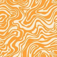 Wavy swirl vector seamless pattern Hand drawn 1970 vector illustration. Sixties pattern trippy. Groovy hippy style.