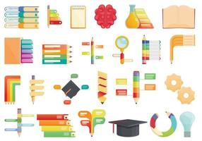 Education workflow icons set cartoon vector. Target search vector