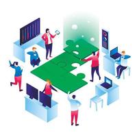Solution concept background, isometric style vector