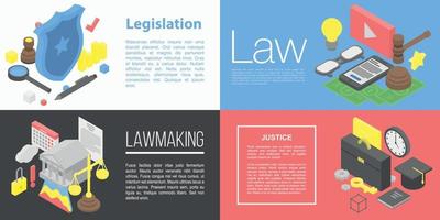 Legislation banner set, isometric style vector