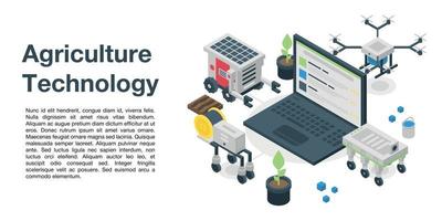 Agriculture technology concept banner, isometric style vector