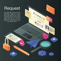 Request concept background, isometric style vector