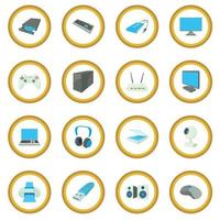 Computer equipmen icon circle vector