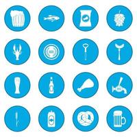 Beer icon blue vector