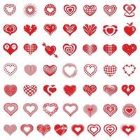 Conjunto de iconos de tipos de logotipo en forma de corazón, estilo simple vector