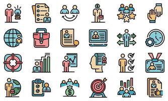 Outsource icons set vector flat