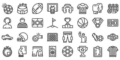 Referee icons set, outline style vector