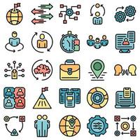 Adaptation icons set vector flat