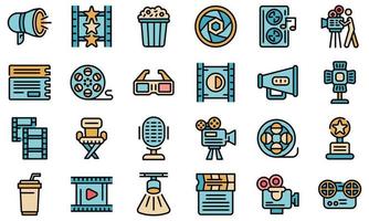 Cinematographer icons set vector flat