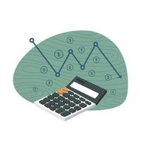 Financial crisis concept. cost reduction strategy and analysis. pile of dollar coin fall down symbol. economic decline, downfall, crisis and bankrupt. Business vector illustration