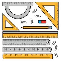 Ruler tape icon set, outline style vector