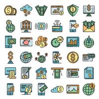 Internet banking icons vector flat