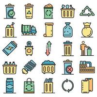 Garbage icons vector flat