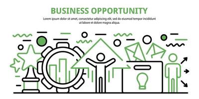 Business opportunity concept banner, cartoon style vector