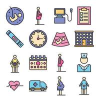 Pregnant icons vector flat