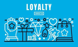 Loyalty banner, outline style vector