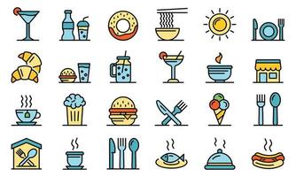 Food courts icons vector flat