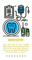 banner de odontología, estilo de esquema vector