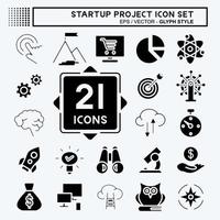 Icon Set Startup Project. suitable for Startup symbol. glyph style. simple design editable. design template vector. simple illustration vector