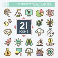 Icon Set Startup Project. suitable for Startup symbol. flat style. simple design editable. design template vector. simple illustration vector