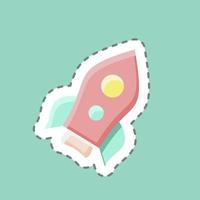 Sticker line cut Launch. suitable for Startup symbol. simple design editable. design template vector. simple illustration vector