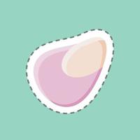 Sticker line cut Oyster. suitable for seafood symbol. simple design editable. design template vector. simple illustration vector