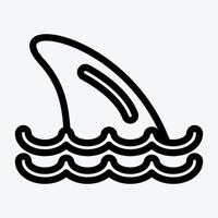 Icon Shark Fins. suitable for seafood symbol. line style. simple design editable. design template vector. simple illustration vector