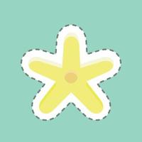 Sticker line cut Starfish. suitable for seafood symbol. simple design editable. design template vector. simple illustration vector