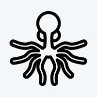 icono pulpo. adecuado para el símbolo de mariscos. estilo de línea diseño simple editable. vector de plantilla de diseño. ilustración sencilla