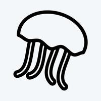 icono de medusas. adecuado para el símbolo de mariscos. estilo de línea diseño simple editable. vector de plantilla de diseño. ilustración sencilla