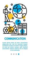 banner de comunicación, estilo de esquema vector