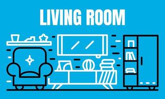 Room in the house banner, outline style vector