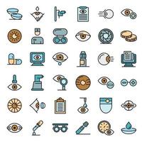 Eye examination icons vector flat