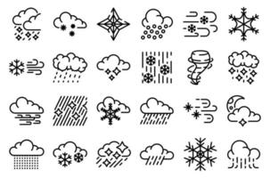 Blizzard icons set, outline style vector