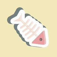 Sticker Fish Bone. suitable for seafood symbol. simple design editable. design template vector. simple illustration vector