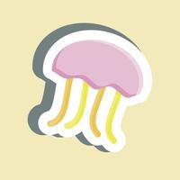 Sticker Jelly Fish. suitable for seafood symbol. simple design editable. design template vector. simple illustration vector