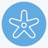 Icon Starfish. suitable for seafood symbol. blue eyes style. simple design editable. design template vector. simple illustration vector