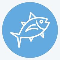Icon Tuna. suitable for seafood symbol. blue eyes style. simple design editable. design template vector. simple illustration vector
