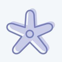 icono de estrella de mar. adecuado para el símbolo de mariscos. estilo de dos tonos. diseño simple editable. vector de plantilla de diseño. ilustración sencilla